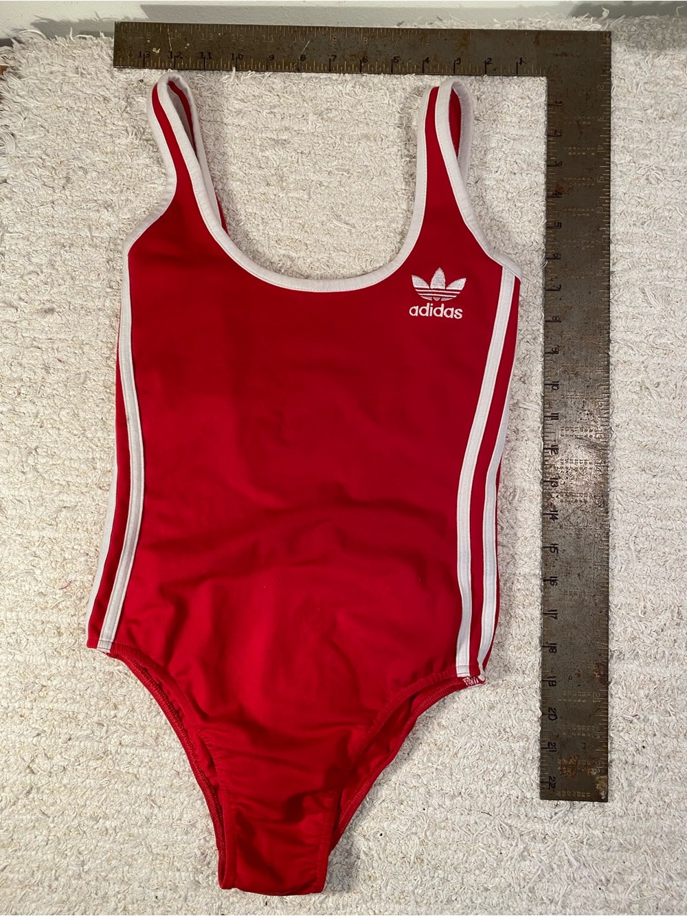 Adidas Red Bodysuit with White Trim